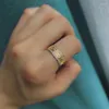 Wedding Rings Minimalist 585 Rose Gold Men Women Korean Fashion Jewelry Natural Zircon Accessories Gifts