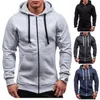 Men's Hoodies Brand Fashion Hooded Zipper Sweatshirt Long Sleeve Jumper Outwear Coat Casual Solid Tops
