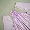 Robes décontractées Femmes Dos nu Violet Mini Bandage Robe de soirée Lanterne Manches High Street Élégant 2023 Mode d'automne