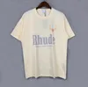 Летние мужские футболки женские дизайнеры Rhude для мужчин вершины буквы Polos вышивка футболка футболка с коротки