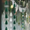 Kerstdecoraties 2.5m Mini Xmas Tree Paper Garland Merry Wall Hanging Ornament for Home Party Year Navidad Cadeau