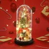 Juldekorationer LED Tree Glass Cover Santa Deer Creative Cute Light Ornaments Decoration for Chrismas Gift