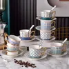 Cups Saucers Nordic Style Espresso Coffee Cup Porcelain Minimalist White Ceramic Tea European Vaso Plegable Dinner Sets BD50BD