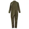 Women's Jumpsuits & Rompers Autumn Solid Color Women Turn Down Collar Buttons Jumpsuit Long Pants