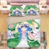 Set di biancheria da letto tokisaki kurumi set di cartone animato copripiumini anime cover cuscinetti da letto con pipistrelli stampati 3D