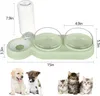Cat Bowls matare Två-i-en Dog Bowl Food Drinker med automatisk pip Anti-Dumping Feeder Plastic Feeding Pet Accessories