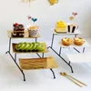 Płytki składane trzypoziomowe ciasto serwujące taca deserowa Prezentacja owoców