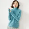 Pulls pour femmes #7498 pull tricoté femmes automne hiver col roulé serré chaud tricots et pulls à manches longues couleur unie
