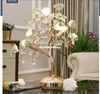 Lampes de table Lampe en cristal florale européenne D45cm Nordic K9 Salon Chambre Éclairage AC LED