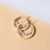 Hoop Earrings European Fashion Jewelry Alloy Pearl Round For Women Simple Big Gold 2023 Mujer Moda