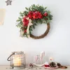 Decorative Flowers & Wreaths Simulation Pomegranate Wreath Artificial Garland Fruit Berries Rattan Ring Silk Cloth Foam Cherry Stamen Weddin