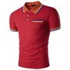 Polo da uomo Moda maschile 2023 Stile a righe Classico Solid Business Camicie casual Top Hombre Uomo manica corta