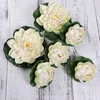 Flores decorativas grinaldas 5pcs moda e plantas artificiais criativas de lírios de lótus (branco)