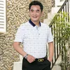 Polos mężczyzn 2023 Polo Hombre Summer Summer Short-Sleeved Shirt Shird Starka Lapel Lattice Ojciec Załadowany mężczyzna