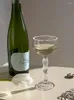 Verres à vin en verre médiéval, gobelet givré, poignée ondulée, pour Cocktail, verres à Champagne pour femmes, ensemble de boissons de cuisine, ornements