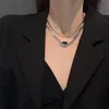 Choker Chokers Osobowość Hip Hop Multilayer Naszyjnik metalowy krzyż wiszący Srebrny łańcuch kolorów dla kobiet mężczyzn unisex biżuteria sidn22