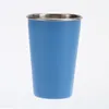 Tasse à café simple couche bord roulé en acier inoxydable 304 tasse à bière en plein air portable voiture tasse éblouir placage bureau cadeau commodité tasse 1223874