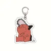 Keychains Anime Chainsaw Man Acrylic Keychain Pochita Keyring Accessories Cosplay Pendant Ryggsäck Key Chains For Bags Gift Miri22