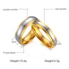 Anneaux de mariage Bandes de bague en carbure de tungstène de couleur or pour les couples amoureux 4mm femmes promesse de fiançailles de haute qualité R457G