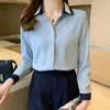 Camicette da donna camicie chikichi blu chiffon camicia da donna 2023 a maniche lunghe a maniche lunghe interviste