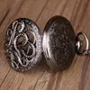 Taschenuhren Vintage Steampunk Hollow Octopus Quarzuhr mit Kette Schwarz/Bronze Halskette Anhänger Fob für Kinder Männer Frauen Geschenk