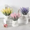 Decoratieve bloemen Kransen Golpen lavendel Artificial Diy Wedding Bouquet Home Outdoor Garden Kerstdecoratie Plastic Plant Flowerde