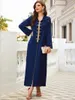 Etnik Giysiler Eid 2023 Dubai Dubai Djellaba Kapüşonlu Abaya Elbise Uzun El Dikilmiş Kristal Arapça Çöp Müslüman İslam Giysileri Geleneksel Parti
