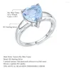 Rings Rings Gem's Ballet 3.17ct Sky Natural Sky Blue Topaz Heart for Women 925 Sterling Silver Classic Gemstone Wedding Jewelry