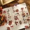 Gift Wrap 3 Sheets Cute Rose Flowers Plant Flat Stickers Diary Notebook Junk Journal Supplies Diy Scrapbooking Bronzing Stationery Sticker