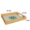 Plates Natural Rattan Plate Set Handmade Cane Household Decoration Straw Basket