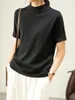 女性用Tシャツ女性ソフトボトムシャツ2023秋の冬ハーフネックコットンベーシックアンダーシャツティートップス良い品質