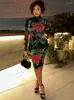 Vestidos casuais femininos de manga comprida bodycon streetwear festa club vestido midi floral 2023 roupas de outono itens de atacado para negócios