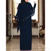 Etnische kleding moslim chiffon onregelmatige sjaaljurk vrouwen ramadan lange mantel kaftan marocain kalkoen hijab kaftan abaya dubai