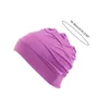 Berets Women Comfy Chemo Cap Solid Color Soft Skullies Beanie Hat Женская открытая леди -турбан головная одежда до 8 цветов