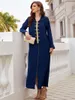 Ropa étnica Eid 2023 Dubai Djellaba con capucha Abaya vestido largo cosido a mano cristal árabe bata musulmana ropa islámica fiesta tradicional