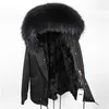 Women's Trench Coats 2023 Parka Real Fur Coat Detachable Winter Jacket Women Natural Raccoon Collar Warm Thick Liner