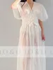 Roupa de luxo loli feminina LOLI LOUXO BRIDA BLANCE ROBE PARA O CASAMENTO VEJA THRO