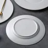 Płyty Kreatywne kamienne ziarno Zachodnie stek stek ceramiczne rzemiosło duże płaskie domowe 12-calowe stoliki kuchenne zimne danie