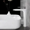 Banyo Lavabo muslukları DHL 1pcs Beyaz/Siyah/Krom Renk Havzası Musluk Güverte Monte Banyo Soğuk ve Su Musluk Mikseri JF1692
