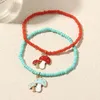 Brin mignon dessin animé champignon pendentif perlé Bracelet femmes bohême été fait à la main bracelets porte-bonheur pour bijoux Pulseras Mujer