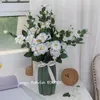 Fleurs décoratives 5 pcs/lot 7 têtes/branche artificielle soie Rose Bouquet de mariage décorations pour la maison pour la décoration de fête d'anniversaire