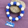 Brin brins de perles 6 Style fait à la main élastique grec sororité bleu blanc Zeta Phi Beta pendentif à breloque Bracelet bijoux