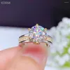 Cluster Rings 2023 Sparkling Moisanite Ring For Women 925 Sterling Silver Birthday Gift Gold Color Engagement Attractive Design