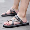 Sandalet Erkekler Yaz Erkek Flip Flops Masaj Terlikleri Siyah Yumuşak Sole Anti-Slip Zapatos Hombre Comfort Fashion Beach Gri