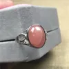 Cluster Rings 15x12mm Top Natural Red Rhodochrosite Ring For Woman Man Argentina Oval Beads Silver Crystal Stone Adjustable Jewelry