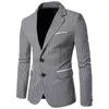 Mäns kostymer blazrar Shenrun Men Fashion Houndstooth Jacket Casual Blazer Notch Lapel Single Breasted 2 Buttons Suit Jackets Business Party