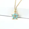 Pendant Necklaces 10Pcs Colorful Enamel Crystal Zircon Star Charm For Women Girls Gift Gold Color Chain Girl Jewelry