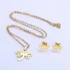 Necklace Earrings Set XY Fancy Women Fashionable Butterfly Ornament Elegant & Graceful Ear Stud Gold Jewelry