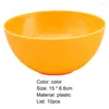 Bowls 10pcs salada tigela de cor sólida resistente a quebra de quebra de jantar redonda de piquenique de plástico reutilizável para casa