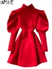 Vestidos casuais vestido de mulher primavera 2023 ano coreano vermelho moda elegante para mulheres vestido de mujer j6694